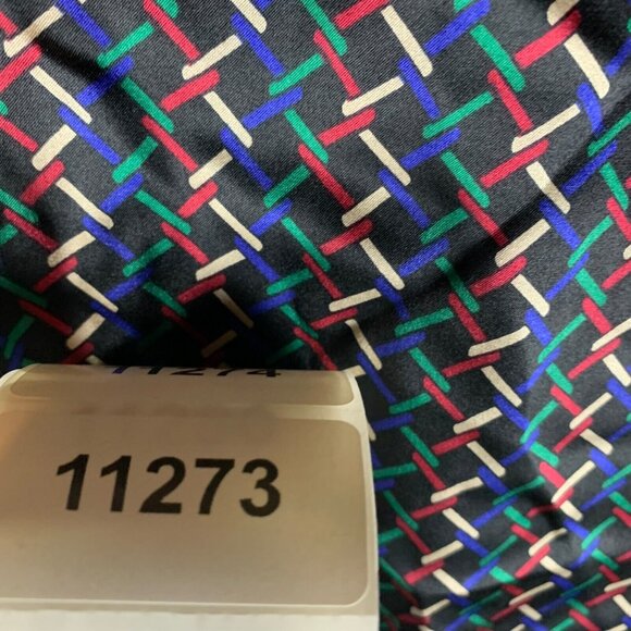 Talbots Womens Short Sleeve Pleated Neck Multicolor Blouse 100% Silk Top Size 10 - Picture 10 of 10